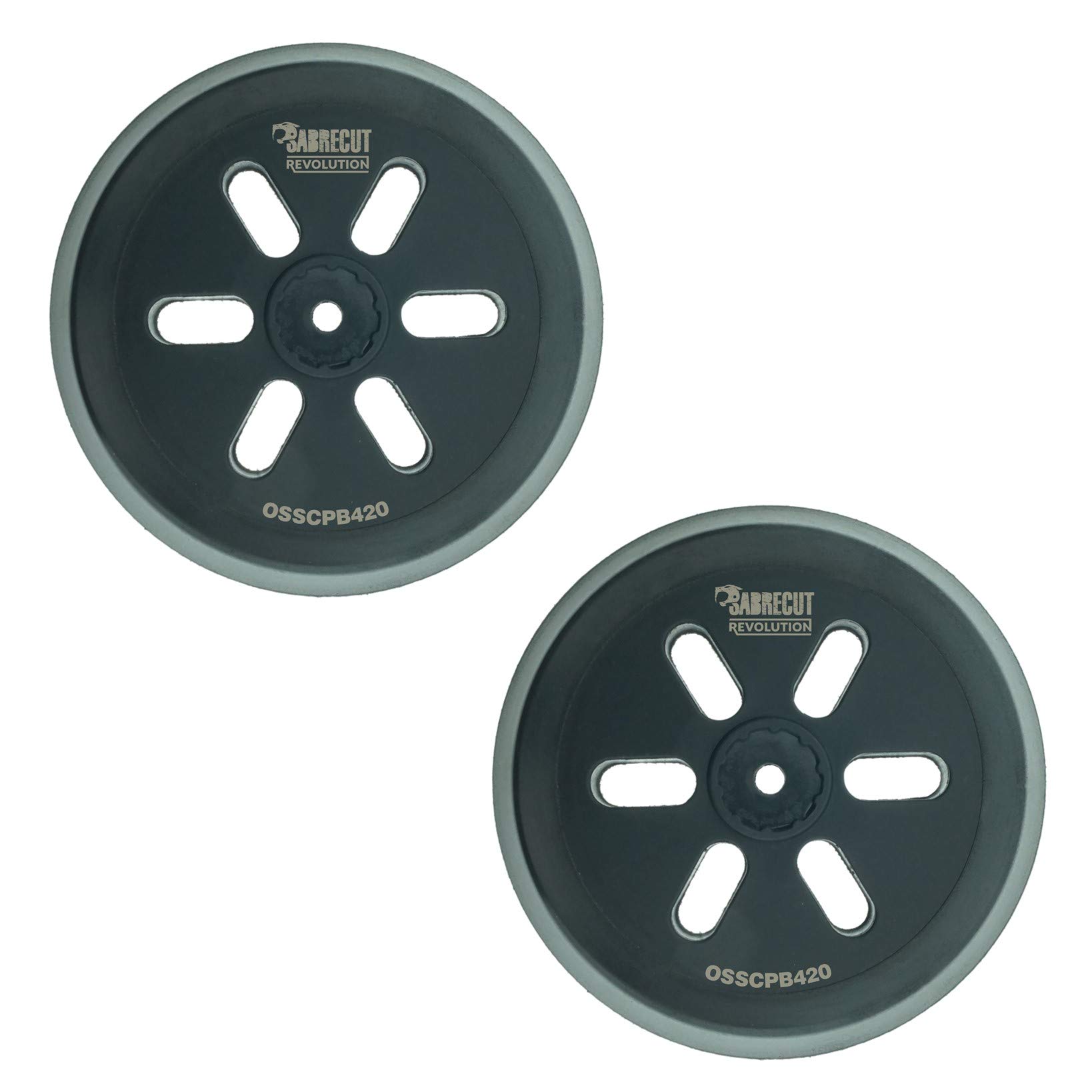 2 x SabreCut OSSCPB420_2 150mm Medium Hard 6 Hole Random Orbital Sander Hook and Loop Backing Pads Compatible with Bosch GEX 150 AC GEX 150 Turbo PEX 420 Medium