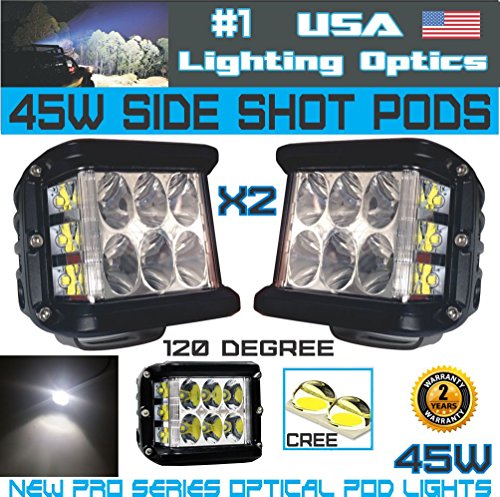 2x 45W Side Shot Pod Cubes CREE LED’s Led Work Light Off Road Led Light Driving Light UTV RZR Truck Jeep Wrangler