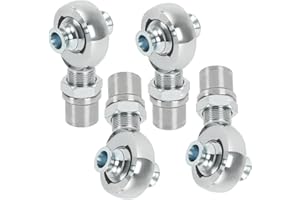 FQRANBO 1.25'' Heim Joints Rod End Kit, 1 1/4'' Right and Left Hand Thread Chromoly Joints Heat Treated Chromoly with Round Tube Adapter, High Misalignment Spacer (2 Pair)