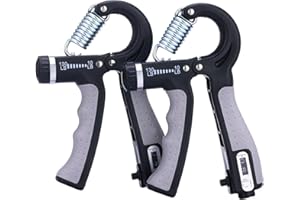 AIKESIWAY Hand Strengthener Grip 2 Pack, Hand Exercisers for Strength with Adjustable Resistance 10-130 Lbs,Hand Grip,Grip Strength Trainer for Muscle Building and Injury Recover(Black)