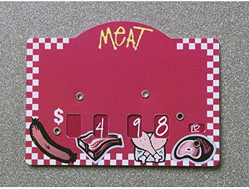 Plastic Pricing Dial Tag Meat Imprint with Checks - 3"H x 4"L
