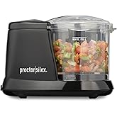 Proctor Silex Durable Electric Vegetable Chopper &amp; Mini Food Processor | 1.5 Cup Bowl | Pulse Speed Control For Chopping, Puree &amp; Emulsify | Stainless Steel Blades | Dishwasher Safe | Black | 72507J