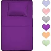 Best Season Cotton Twin Size Sheet Set (Violet Color) 3 Piece Sheets Set, Soft Cotton Bed Sheets Sets with Deep Pocket fit Up to 16 inch