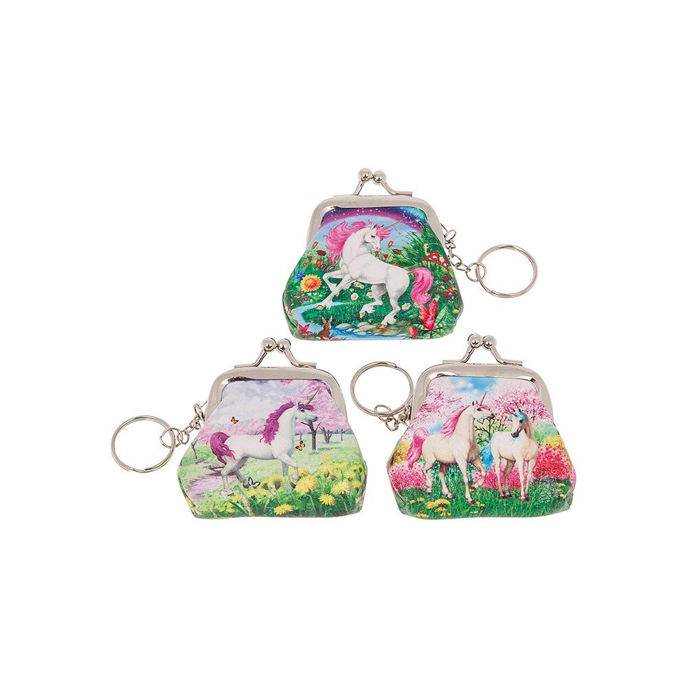 Shudehill Set of 3 Unicorn Mini Keyring Purse in 3 Assorted Designs