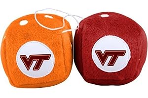 NCAA Virginia Tech Hokies Football Team Fuzzy Dice, Maroon