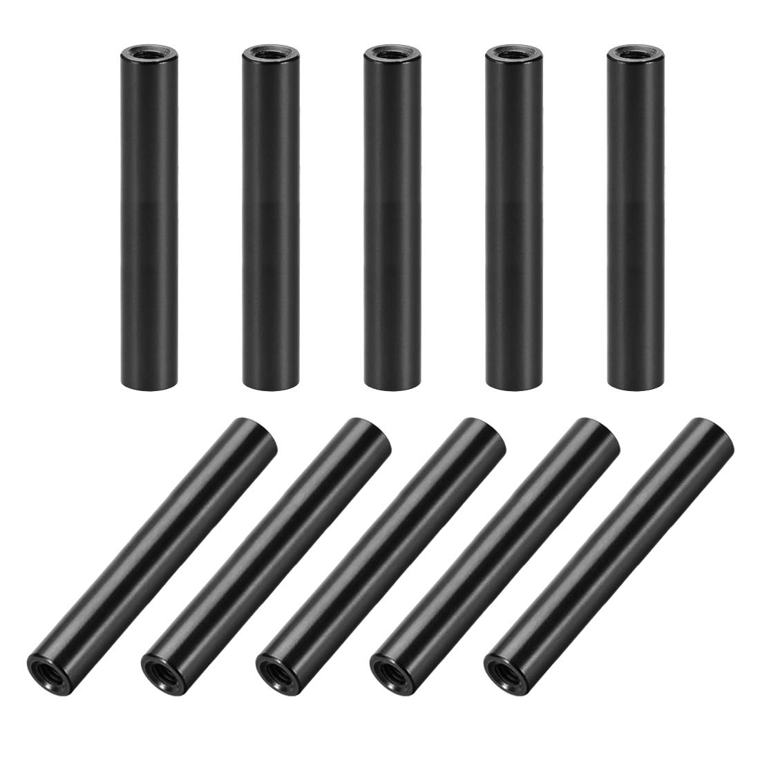 sourcing map 10 Pcs M3x30mm Dia. 6mm Round Aluminum Standoff Column Spacer Female Black for Drone FPV Quadcopter Racing RC Multirotors Parts DIY