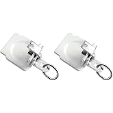 ChadMade Curtain Track End Caps, Metal Stopper for Window Hanging Rod, Ceiling/Wall Rail Stop Replacement Accessories for Lora Track(1 Pack of 2), White
