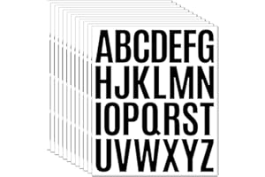 PARTYGARDEN 10 Sheet Letter Stickers - 2 Inch Black Vinyl Self Adhesive Alphabet Stickers Stick On Letters for Arts Crafts Outdoor Sign Wall Mailbox Windows Doors Car Poster Board (Black, 2 Inch)