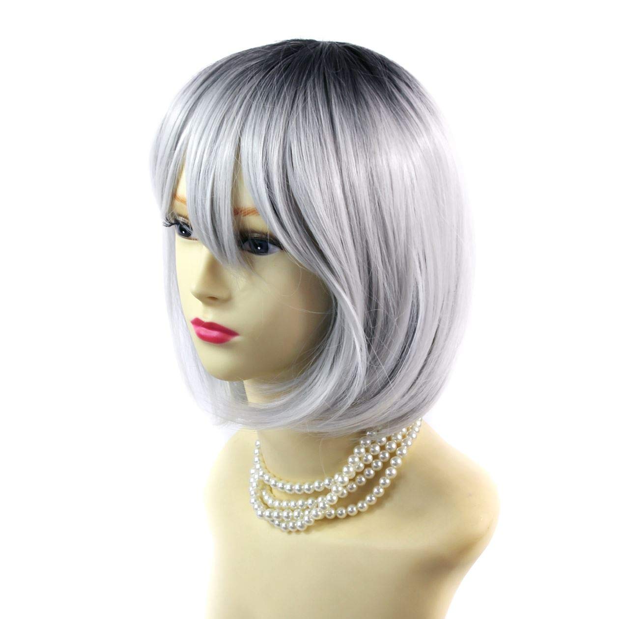 Amazon Com Wiwigs Gorgeous Short Bob Style Wig Grey Off Black