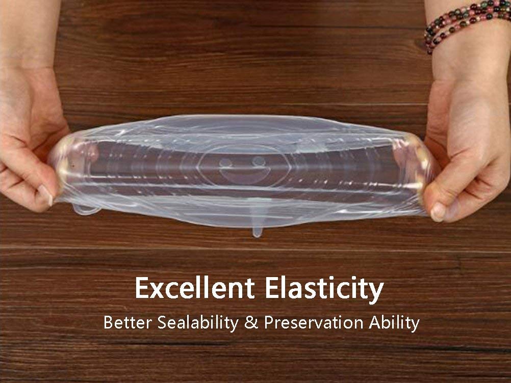 Silicone Stretch Lids,ReusableDurable Expandable Storage Covers for Container, Bowl, Can and Cup in Dishwasher, Refrigerator and Microwave 12-Pack Various Sizes