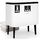 SereneLife Rectangular Towel Warmer Bucket – 20L Large Capacity Hot Towel Warmer for Bathroom, Stainless Steel Tub, One-Touch Operation, Auto Shut-Off, Fits 2 Towels or Blanket, Black