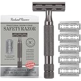 Rockwell Razors 2C Adjustable Safety Razor in Gunmetal Chrome. 2 Shave Settings for Sensitive Skin and Everyday Stubble. Designed to Reduce Skin Irritation. Double Edge Razor for Men and Women