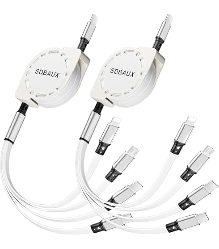 100W Câble Multi USB 3 En 2 Câble Universel [3M, Certifié Apple MFi] Cable USB Multi Embout Avec