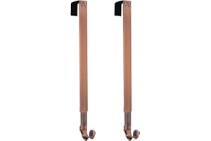 Haute Decor Adapt Adjustable Length Wreath Hanger - 2PACK- Holds up to 20 lbs (Brushed Copper) - Over The Door Wreath Holder Hook for Interior or Exterior