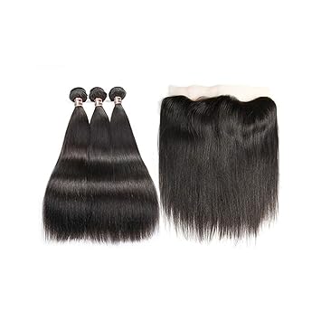 Amazon Com Hair Straight Brazilian Human Hair Bundles With