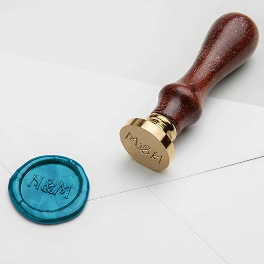 Personalised Wax Letter Seal, 2 Initials + & Design 3 (25mm) Amazon