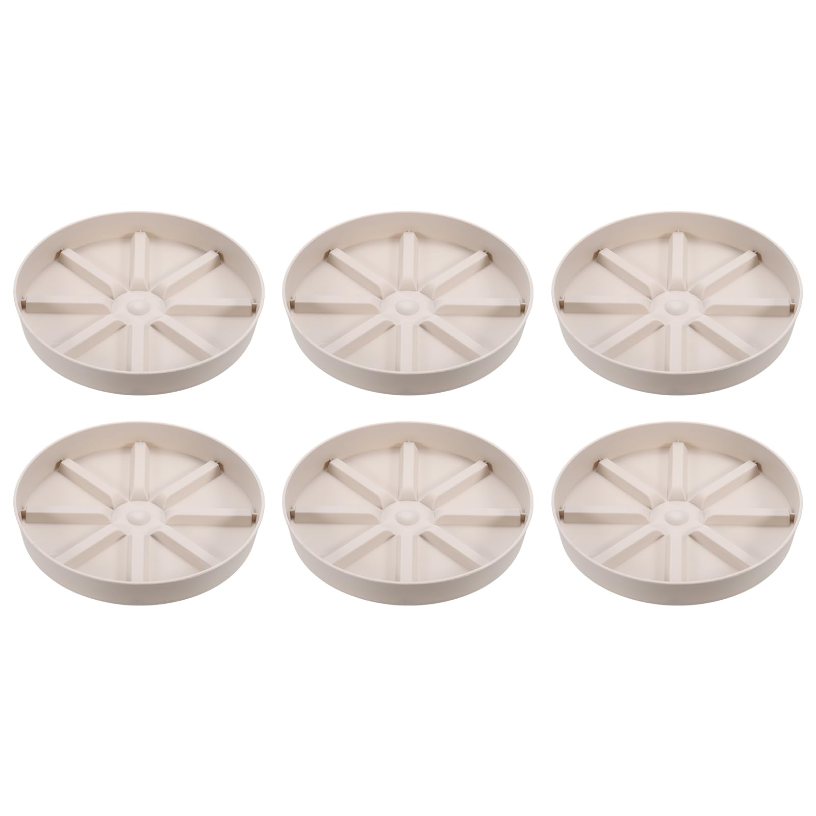 PATIKIL Plant Pot Saucers 7.5 Inch, 6 Pack Plastic Round Plant Pot Thicker Flower Drip Tray for Indoor Outdoor, White