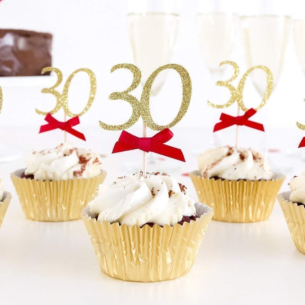 30th Birthday Cupcake Toppers Party Decoration With Custom Age