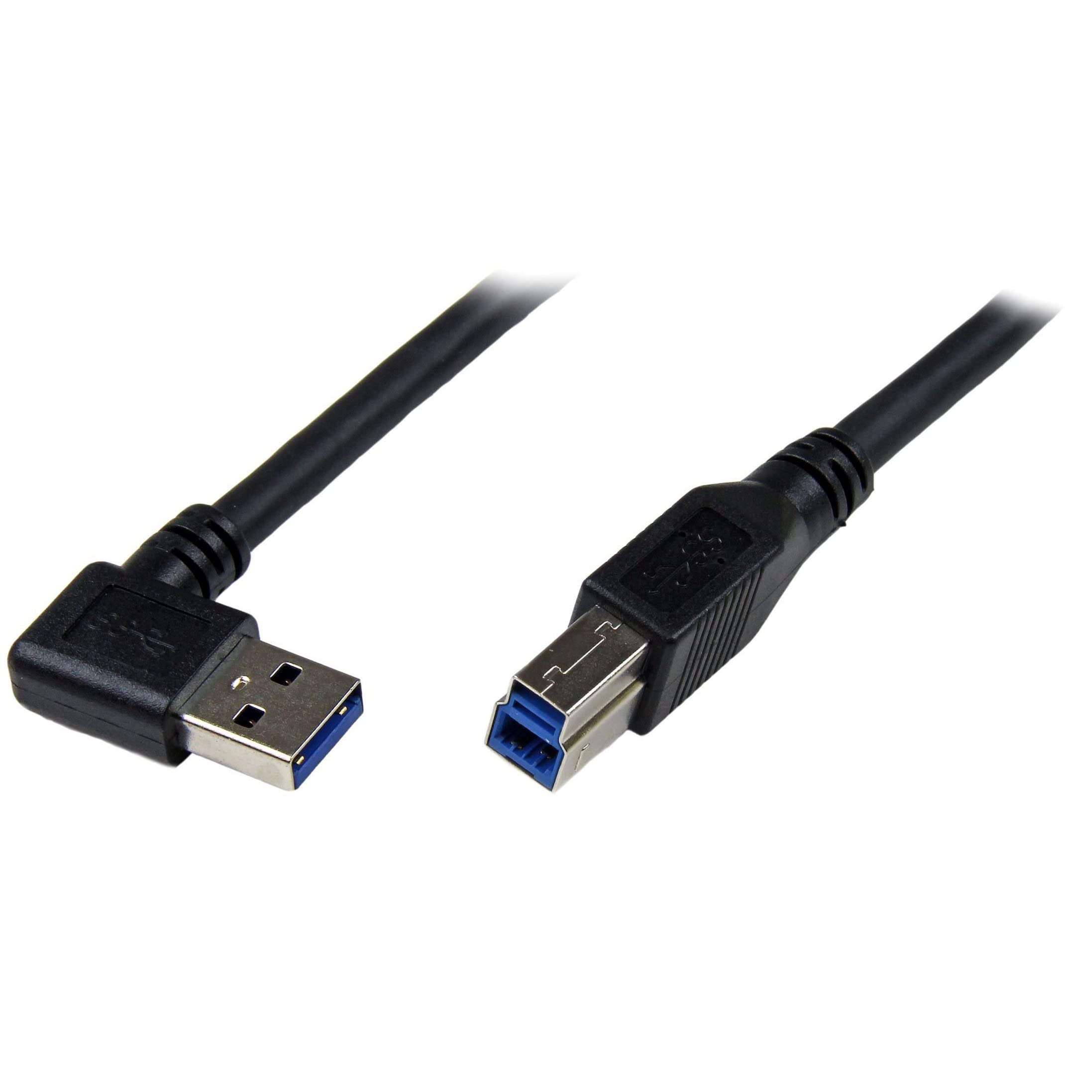 StarTech.com USB3SAB1MRA 1 m Black SuperSpeed USB 3.0 Cable, Right Angle A to B, 3 ft USB 3 Cable, Right Angle USB 3.0 A (M) to USB 3.0 B (M)
