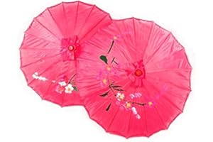 TJ Global PACK OF 2 Japanese Chinese Kids Size 22" Umbrella Parasol For Wedding Parties, Photography, Costumes, Cosplay, Decoration And Other Events - 2 Umbrellas
