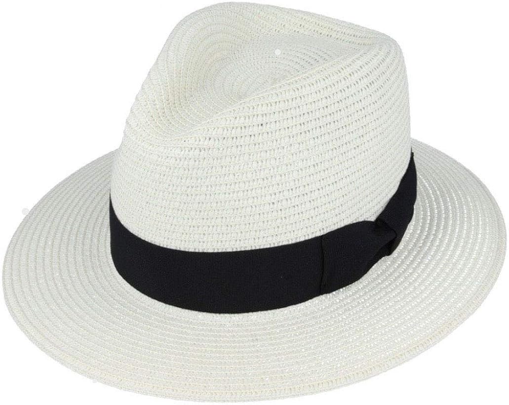 Hats of London Unisex Paper Straw Summer Panama Fedora HAT with Band