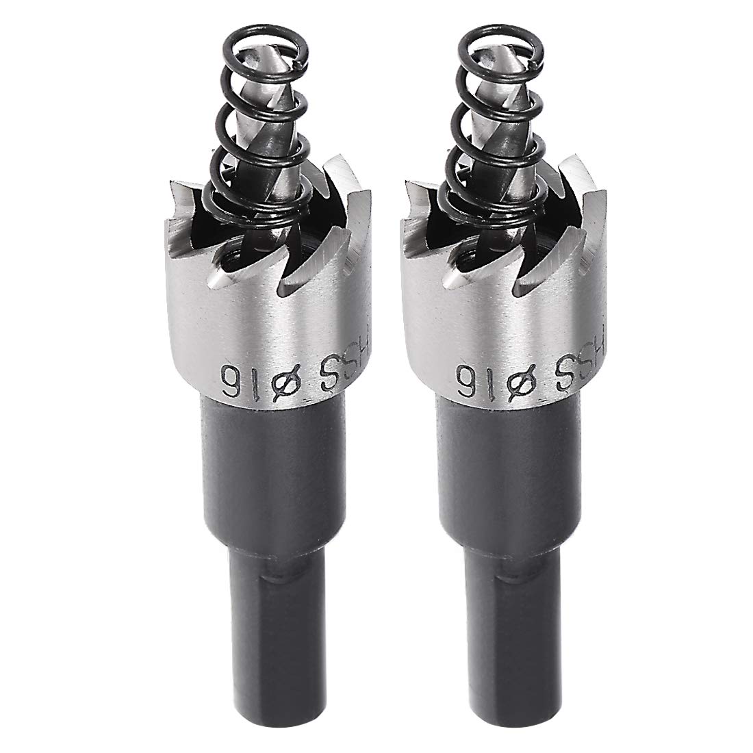 sourcingmap 2 Pcs 16mm High Speed Steel HSS Drill Bit Hole Saw Cutter for Metal Alloy Wood
