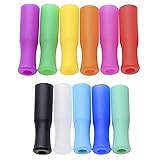 Mini Skater 11Pcs Multi Color Food Grade Silicone Straw Tips Covers Anti-scald/Cold Straws Cover for 1/4 Inch Wide (6MM OD) Stainless Steel Straws,11 Colors