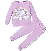 YALLET Toddler Girl Clothes Fall Winter Jogging Outfit Little Girl Unicorn Sweatsuit+ Pants Set Baby Sweatshirt Clothing 1-6Y