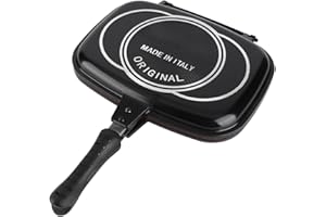 Double Sided Pan, 32cm 12.6in Grill Pan Square FryingPan Kitchen Supplies Grill Pot Grill Pans for Home Cooking