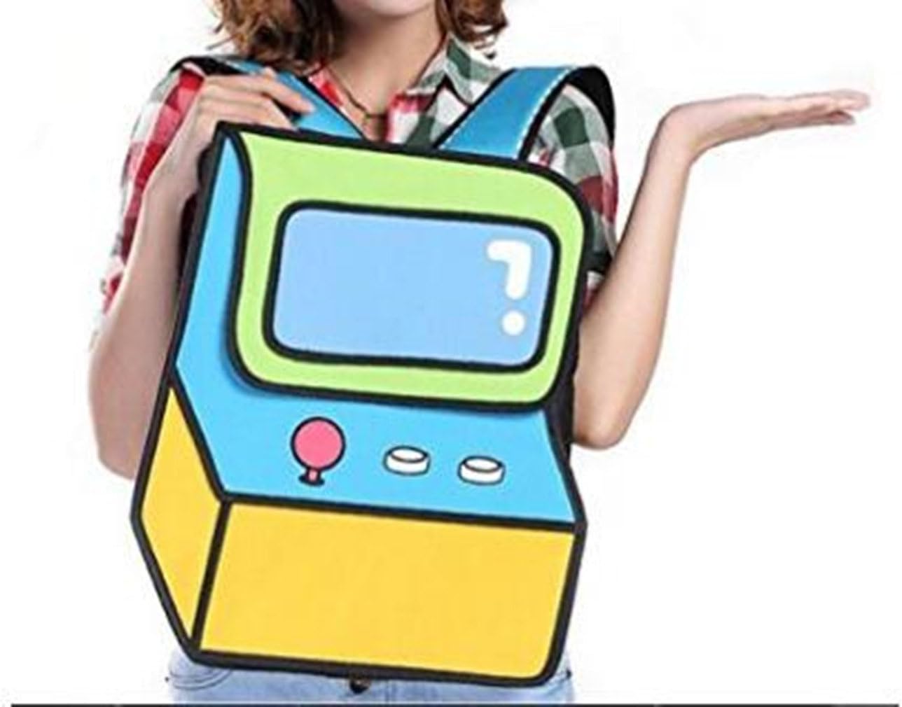 Cartoon 2D Drawing Fashion 3D Funny Game Machine Students Backpack