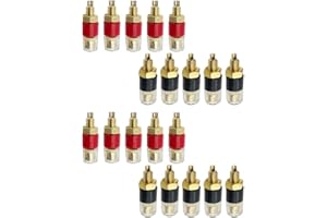 20 Pcs 4mm Binding Posts Brass Terminal Connectors for Speakers with Transparent Shell, Gold-Plated for Secure Soldering Conn