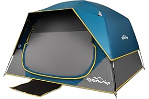 LOYEAHCAMP 4 Person Blackout Camping Tent, Easy Setup Waterproof Family Dome Tent for Camping with Rainfly, Portable Double Layer Large Family Tent for Outdoor Camping&Hiking