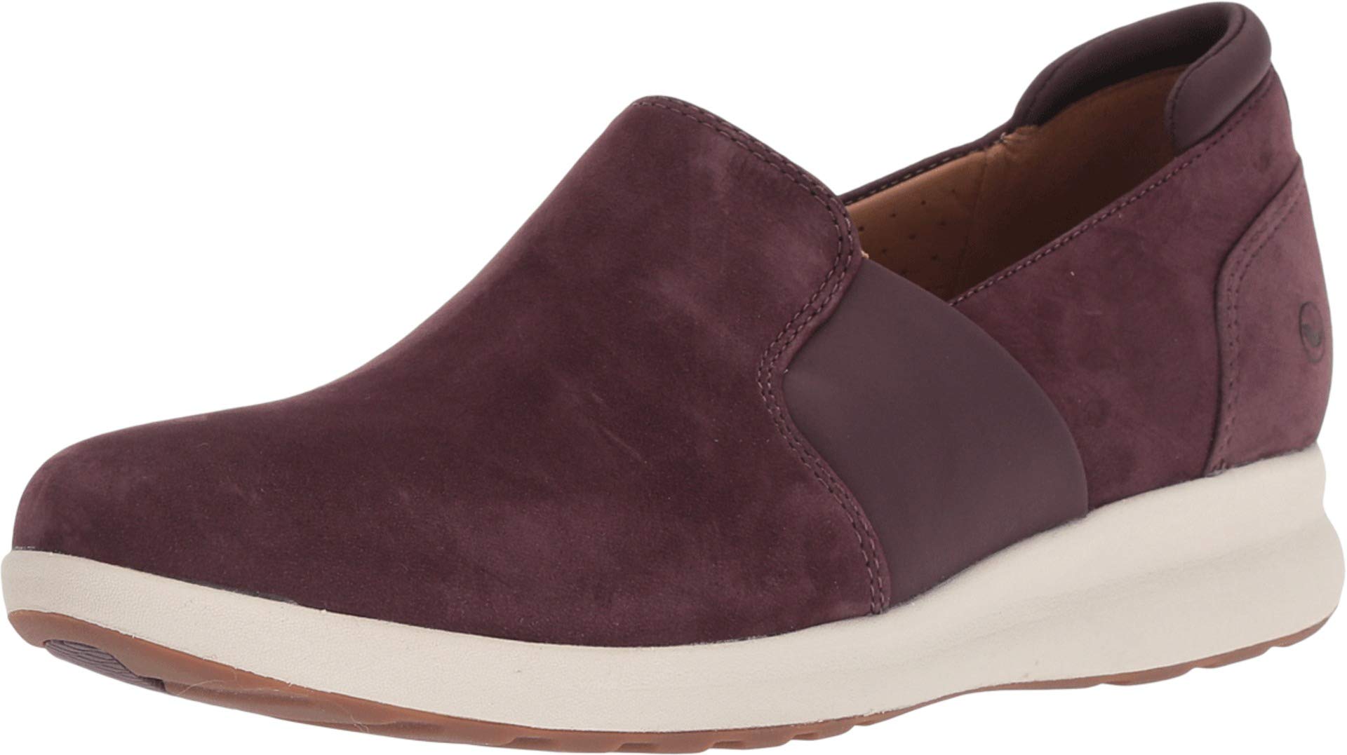 CLARKS Womens Un Adorn Step Trainer, Aubergine Nubuck, Size 8