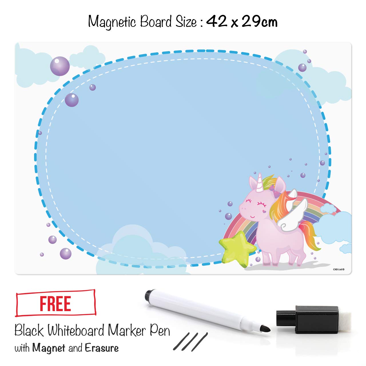 Decorazioni Per Interni Ckb Ltd Unicorn Magnetico Frigo Lavagnetta Cancellabile A Secco Planner Signage Foglio Magnetico Con Pennarello Bianco Blu Per Lavagna Bianca E Penna Colorati Da Cucina Avviso Per Fare La
