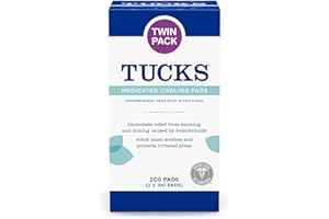 TUCKS Medicated Cooling Pads, 200 Count - Witch Hazel Pads for Sensitive Areas, Cleanse and Protect from Irritation
