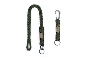 DAYGOS Heavy Duty Paracord Lanyard for Keys - Military Tactical Key Lanyard with USA Flag, Rope Neck Keychain Lanyard