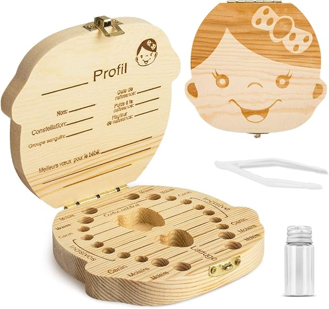 Anglais Jingyuu Boite Souvenir Bebe Organisateur Boite Rangement Boite A Dents Les Dents De Lait De Bebe Sauvent Coffret De Rangement En Bois Pour Enfants Garcon Fille Francais La Chambre De Bebe Accessoires