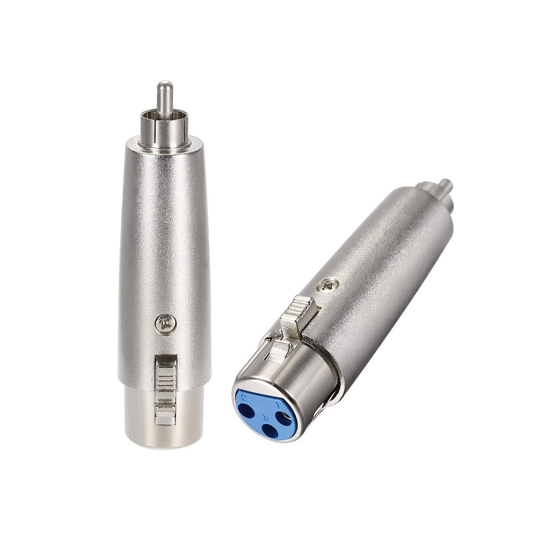 sourcing map XLR Female to RCA Male Adapter,Gender Changer - 3 Pin XLR-F to RCA-M Converter,Microphones Plug-In Audio Adapter Connector,Mic Female Plug,2pcs