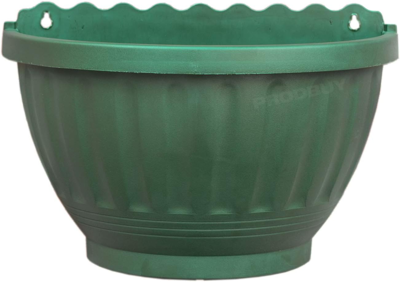 Set of 6 x 3.75 Litre Etruscan Green Wall Mounted Planters Plant Pots