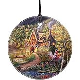 Disney – The Evil Queen – Snow White – Thomas Kinkade Studios - 3.5” Starfire Prints Hanging Glass Print Accessory – Officially Licensed Collectible | Complimentary Velveteen Gift Bag SPCIR1299