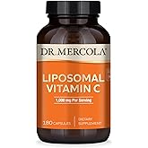 Dr. Mercola Liposomal Vitamin C - Brain, Heart, Eye & Immune Support - Provides 1,000 mg of Bioavailable Vitamin C - Non-GMO, Gluten-Free & Soy-Free - 180 Capsules (90 Servings)