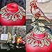 YU FENG Vintage Empty Refillable Perfume Bottles Realistic Jeweled Bird Stopper Red Glass Ornament