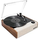 Victrola Eastwood II Record Player with Speakers – Bluetooth 5.1 and Vinyl Stream Technology, Vintage Style 3-Speed Vinyl Player, Audio Technica AT-3600LA Cartridge (Oak)
