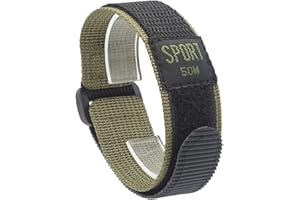 AMHUGE Hook & Loop Nylon Sport Watch Band-Waterproof Outdoor Watch Strap for Men or Women-Choice of Color & Width (18mm, 20mm, 22mm)