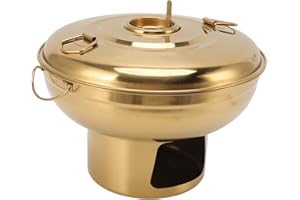 AYNEFY Individual Single Serving Dry Ice Pots Charcoal Hot Pot Stainless Steel Dry Ice Pots Portable One Person Milk Tea Hotp