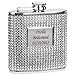 Hip Flask Holding 6 oz - Silver Beaded Finish, Stainless Steel, Screw-On Cap, Expertly Welded, Leakproof, Rustproof, Front Engravable for Personalized Gift
