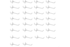 Alexayhome Pegboard Hooks 30Pcs,Metal J Hooks Kit Assortment for Pegboard Display Standing, Fit 24“ X70” or 13" × 17" Pegboard for Retail,Market and Shows (30Pcs White)