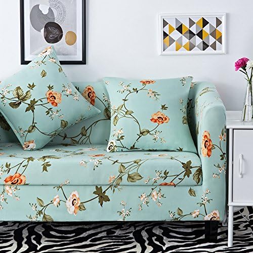 MEIQB Stretch Printed Sofa Slipcover Anti Wrinkle 1 2 3 4 Seater Sofa Cover Lightweight Slip Resistant Sofa Furniture Protector Cover Couch Covers by (Spring Dream Chaoyun, Sofa-3seater)