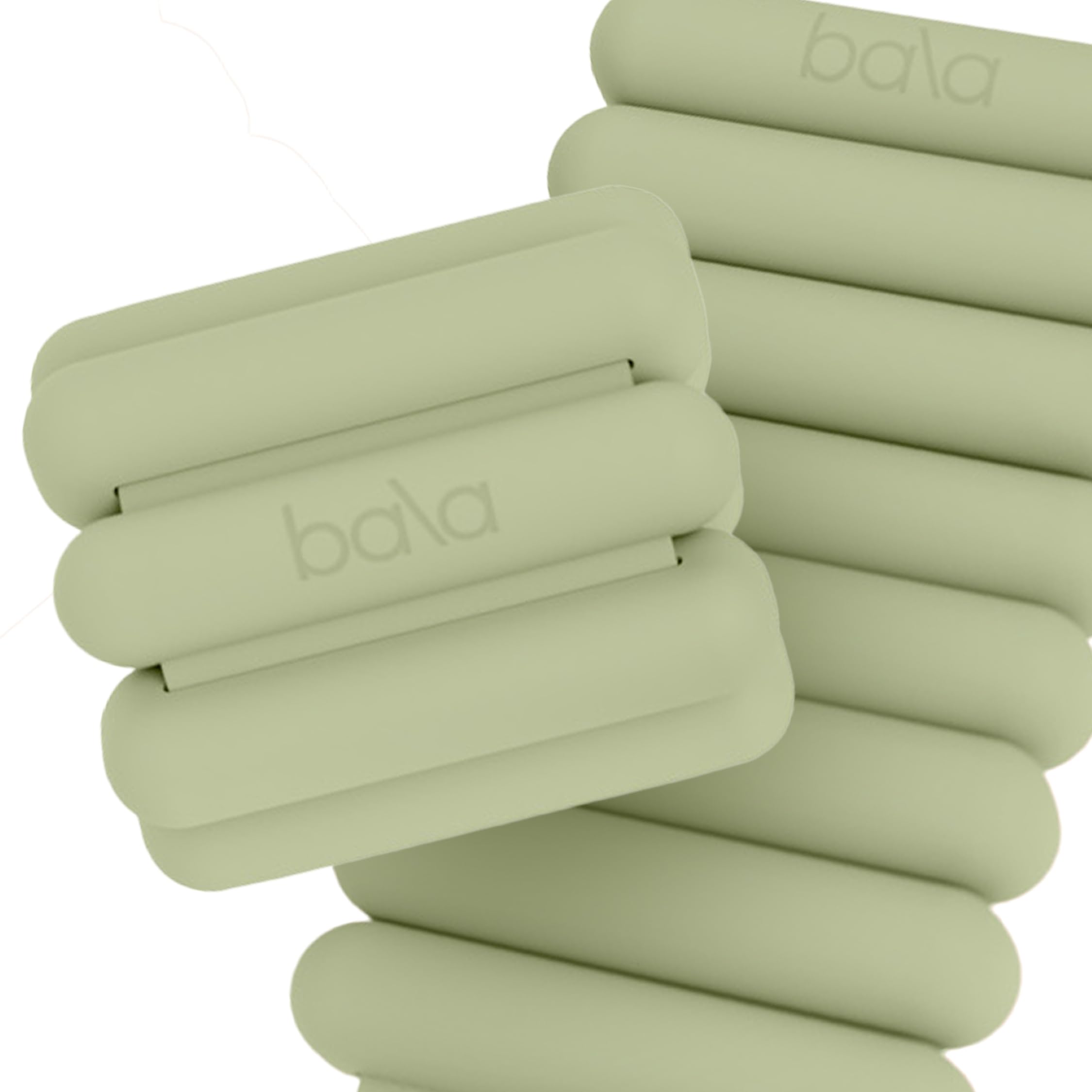 Bala Bangles Wrist & Ankle Weights - 3 lb Set Adjustable Weighted Bands for Women & Men - Silicone Arm & Leg Weights for Pilates, Yoga, Walking, Barre, Home Workout & Strength Training - Sage Image