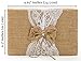 Rustic Wedding Guest Book Made of Burlap and Lace - Includes Matching Pen Holder and Silver Pen - 120 Lined Pages for Guest Thoughts - Comes in Gift Box (Burlap Bow with Pearl Center)